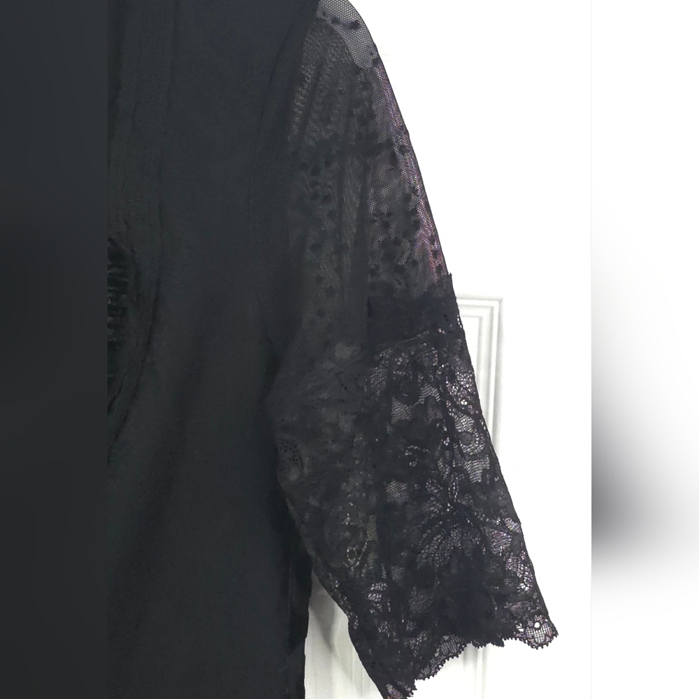 Kollontai Gothic Lolita Lace & Mesh Mini Dress Velvet Back Size L - Picture 5 of 10